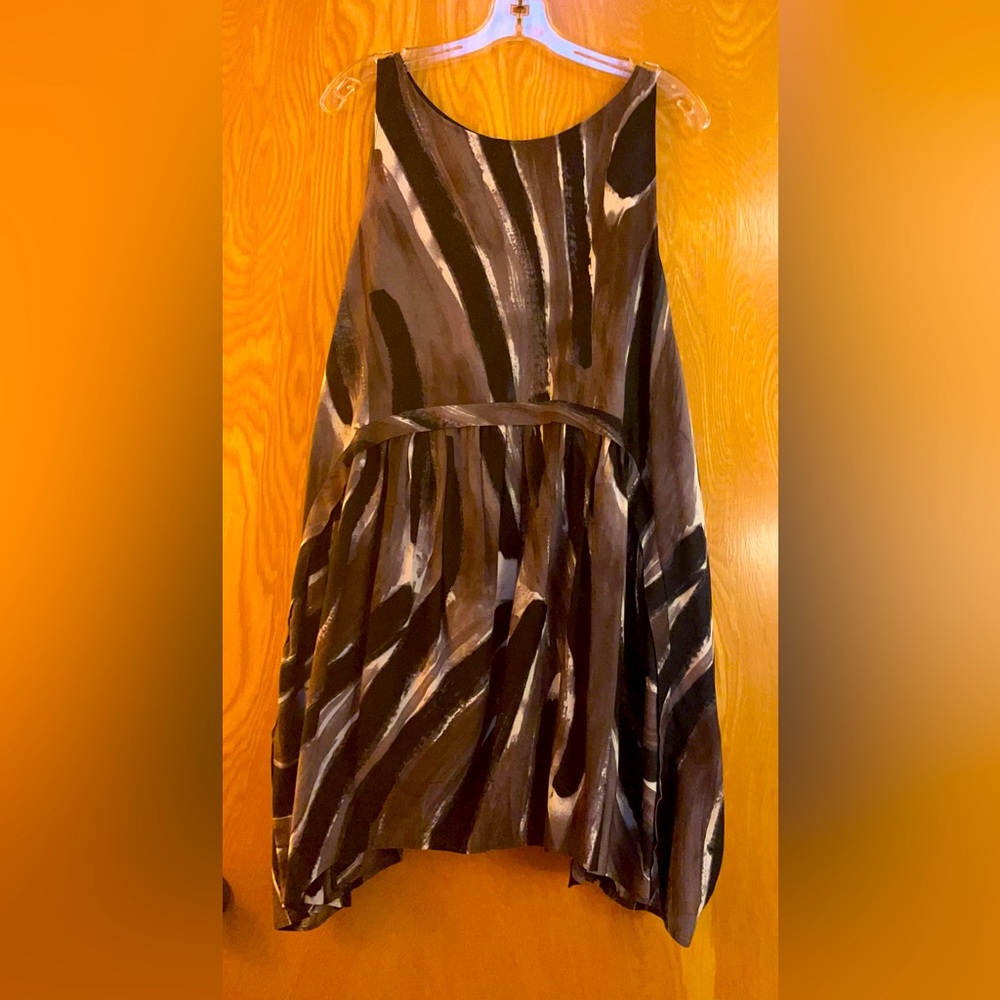 Rachel Comey sleeveless striped dress with pockets and asymmetrical hem